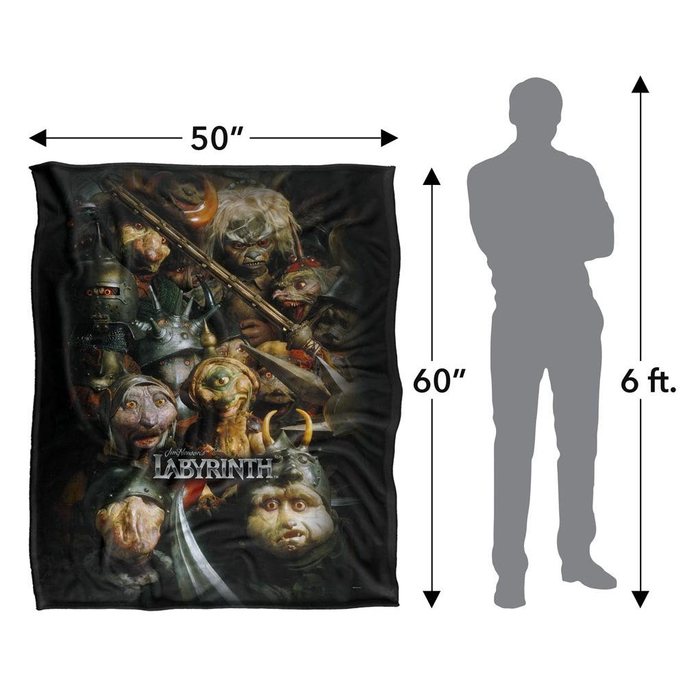 Black - Side - Labyrinth Gaggle Of Goblins Silky Supersoft Blanket