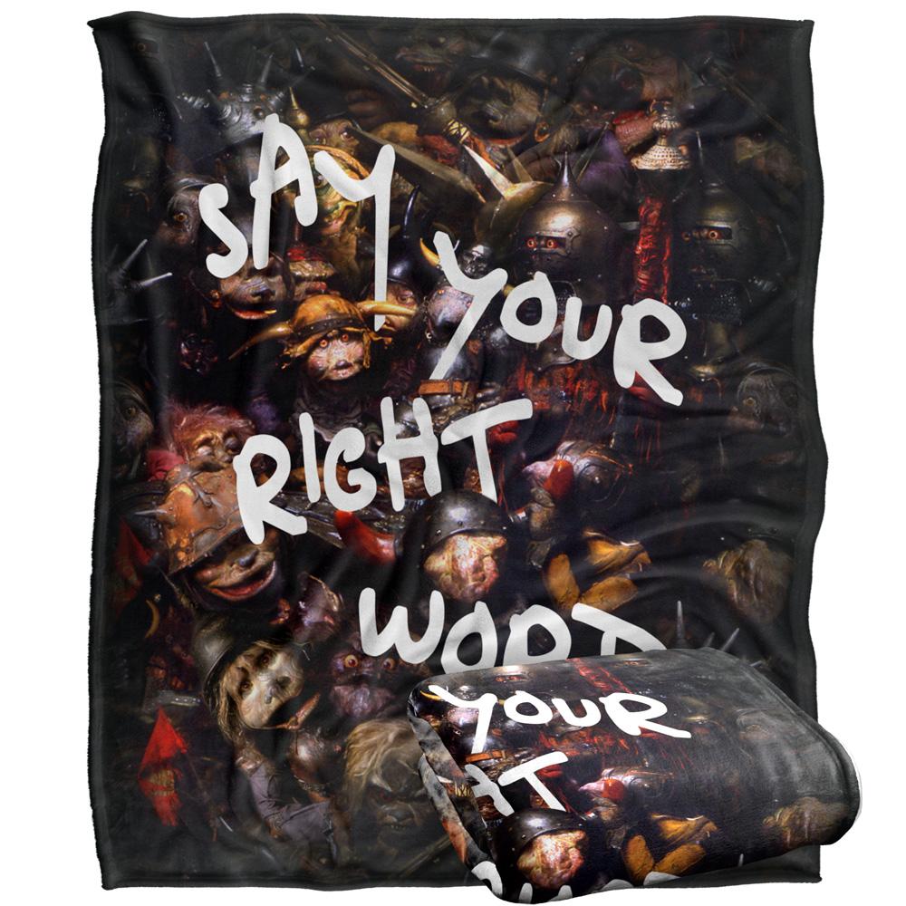 Black - Back - Labyrinth Say Your Right Words Silky Supersoft Blanket
