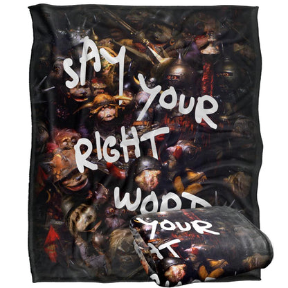 Black - Back - Labyrinth Say Your Right Words Silky Supersoft Blanket