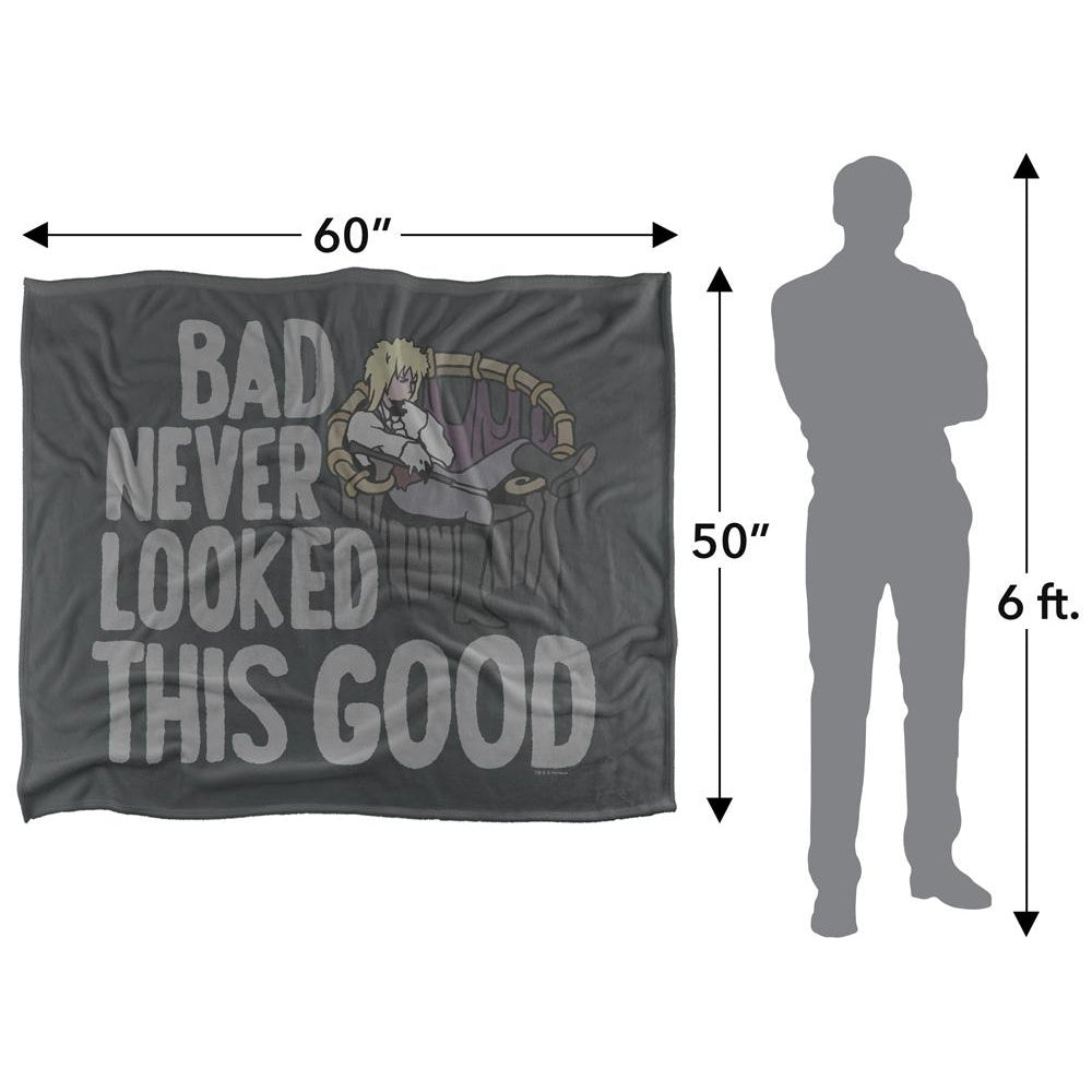 Black-Grey - Pack Shot - Labyrinth Bad Never Looked This Good Silky Supersoft Blanket