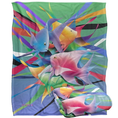 Multicoloured - Back - Royce McClure Silky Angelfish Kiss Supersoft Blanket