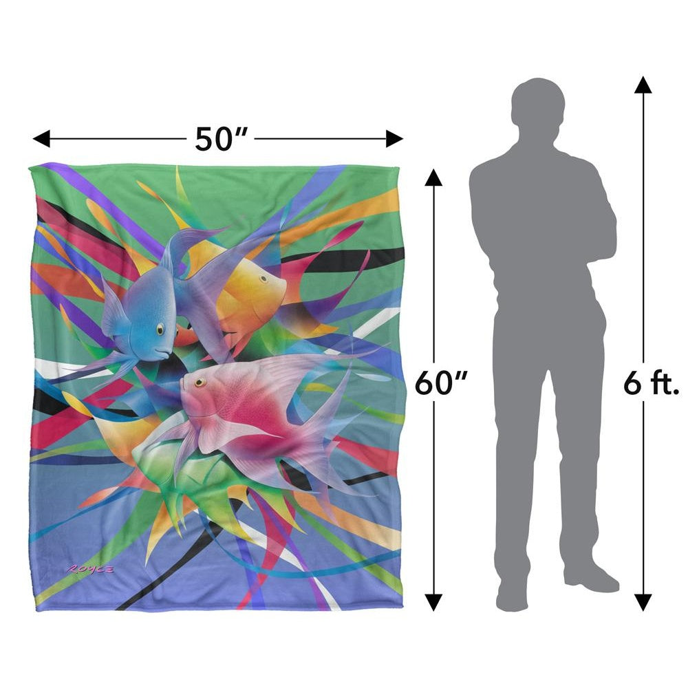 Multicoloured - Close up - Royce McClure Silky Angelfish Kiss Supersoft Blanket