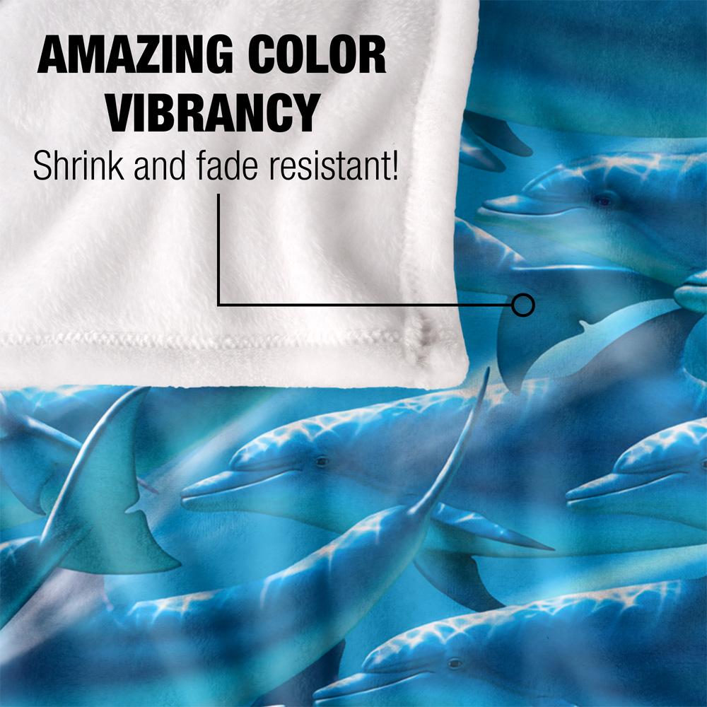 Blue - Lifestyle - Royce McClure Silky Dolphin Race Supersoft Blanket