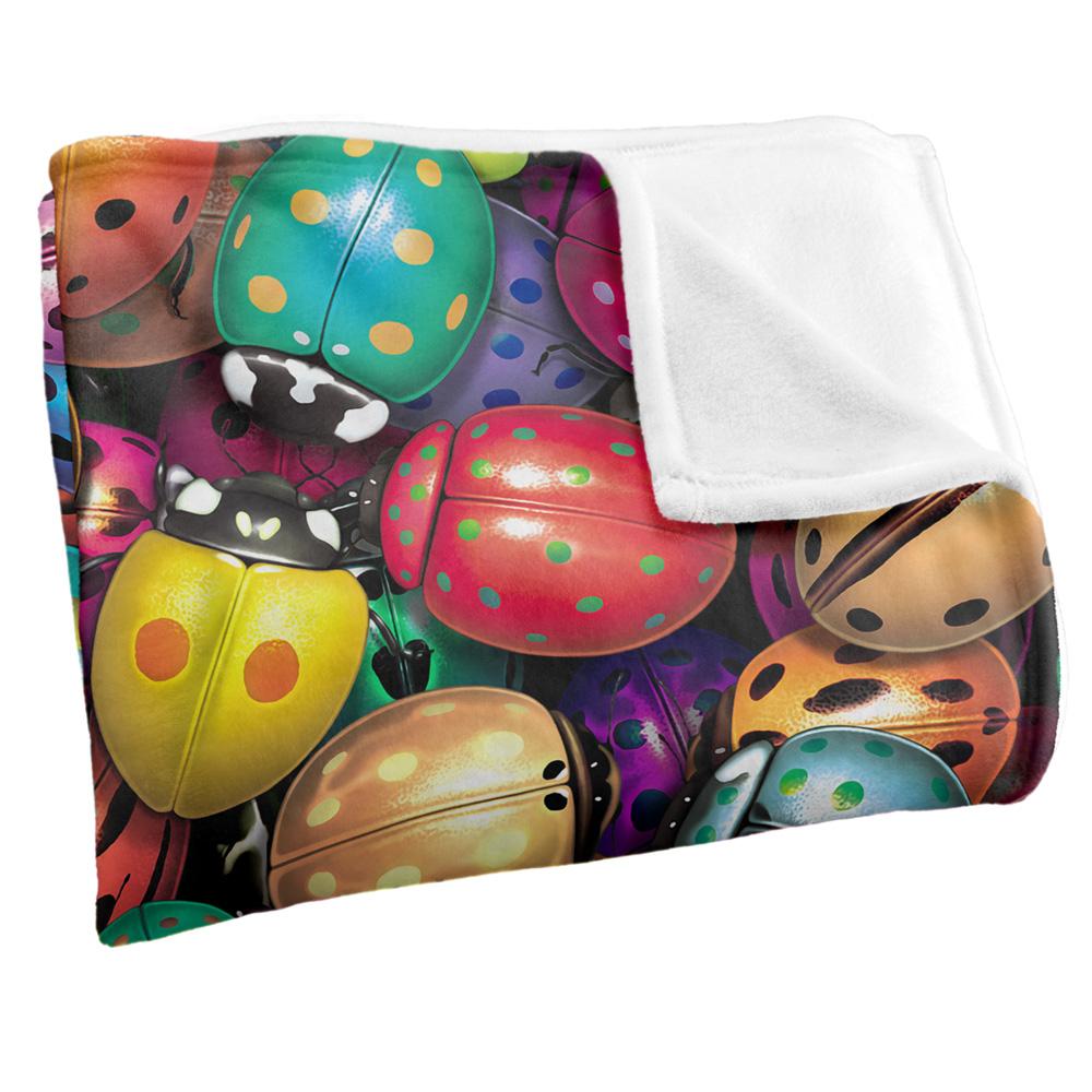 Multicoloured - Side - Royce McClure Silky Colourful Beetle Supersoft Blanket