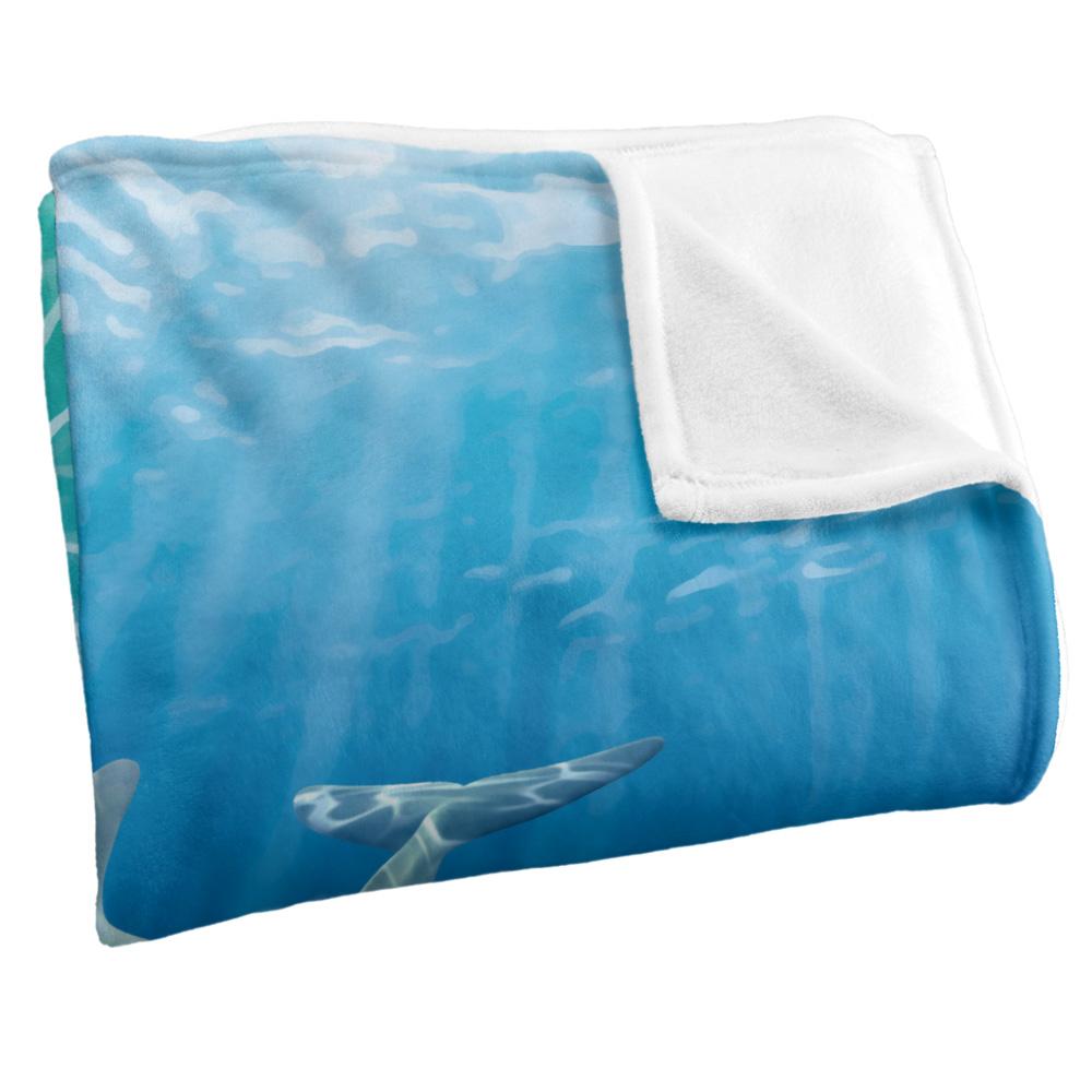 Blue-Grey-White - Side - Royce McClure Silky Dolphin Bubbles Supersoft Blanket