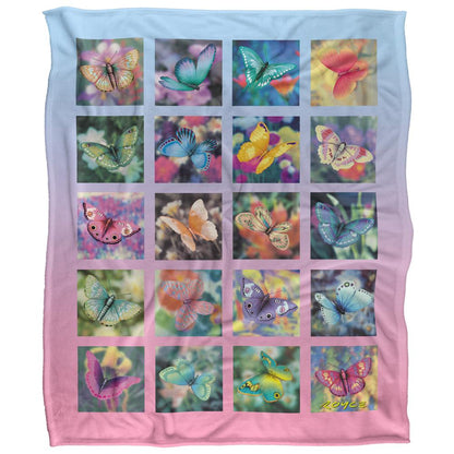 Multicoloured - Front - Royce McClure Silky Butterfly Box Supersoft Blanket