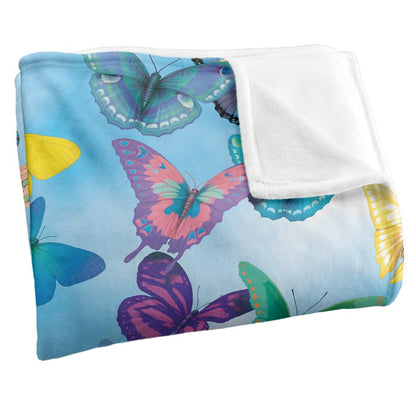 Multicoloured - Side - Royce McClure Silky Butterfly Sky Supersoft Blanket