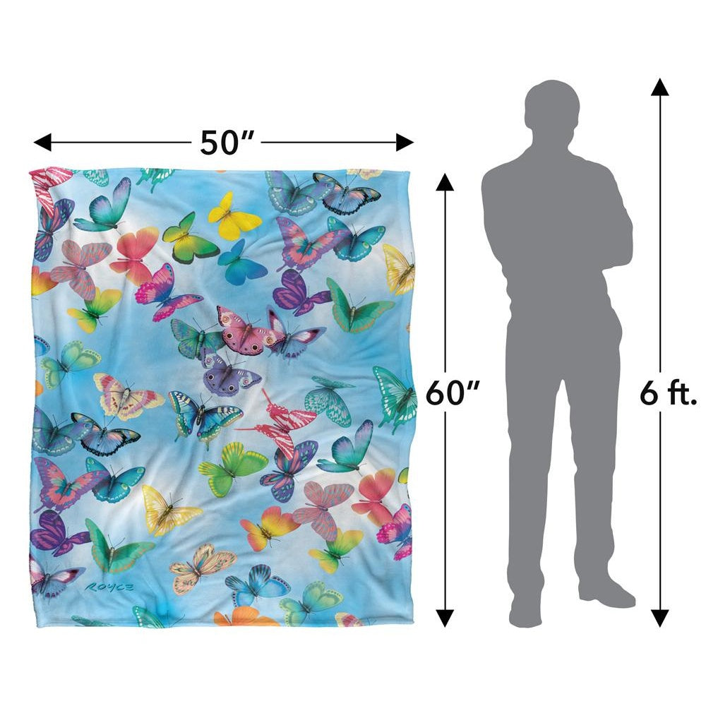 Multicoloured - Lifestyle - Royce McClure Silky Butterfly Sky Supersoft Blanket