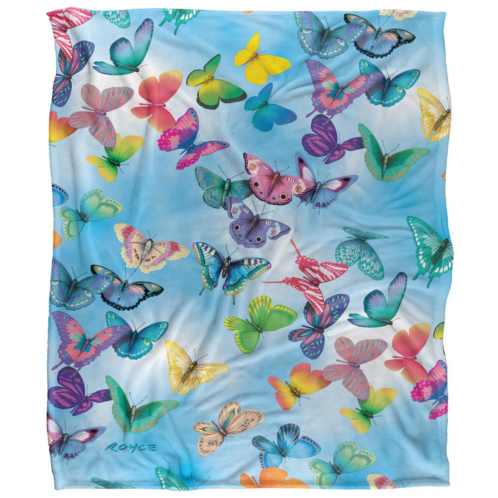 Multicoloured - Front - Royce McClure Silky Butterfly Sky Supersoft Blanket