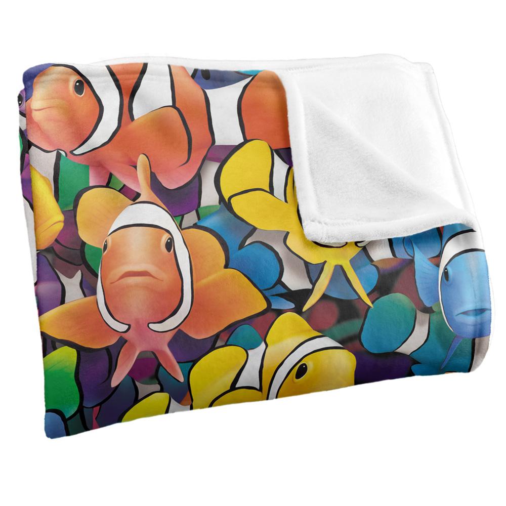 Multicoloured - Side - Royce McClure Clowning Around Clown Fish Silky Supersoft Blanket