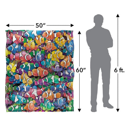Multicoloured - Lifestyle - Royce McClure Clowning Around Clown Fish Silky Supersoft Blanket