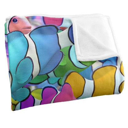 Multicoloured - Back - Royce McClure Clown Fish Clown School Silky Supersoft Blanket