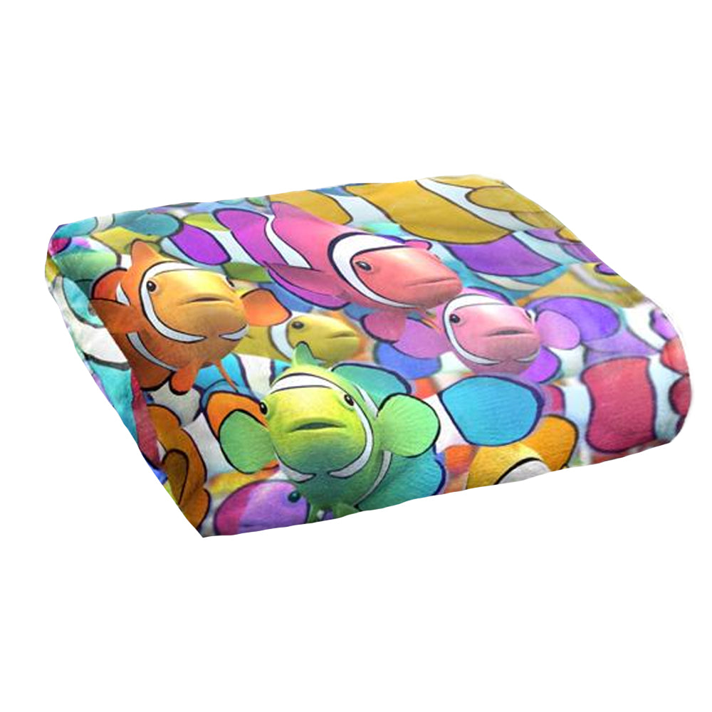 Multicoloured - Side - Royce McClure Clown Fish Clown School Silky Supersoft Blanket