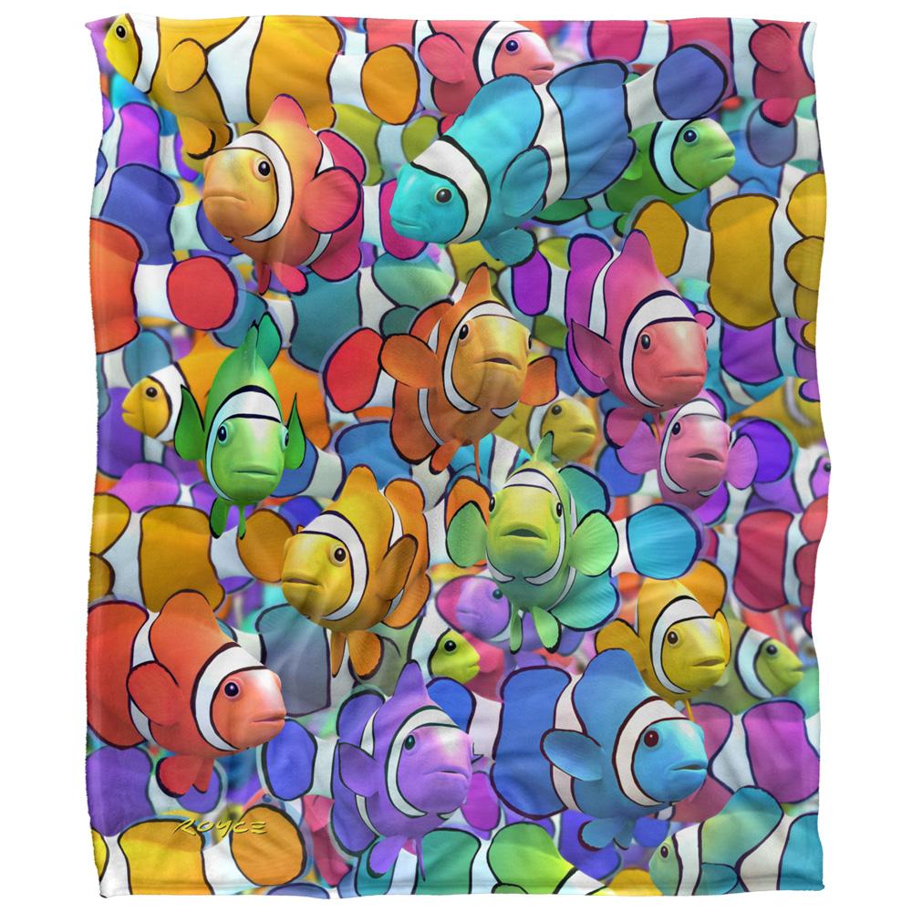 Multicoloured - Front - Royce McClure Clown Fish Clown School Silky Supersoft Blanket
