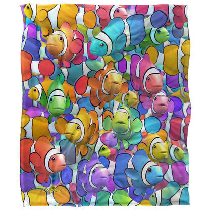Multicoloured - Front - Royce McClure Clown Fish Clown School Silky Supersoft Blanket