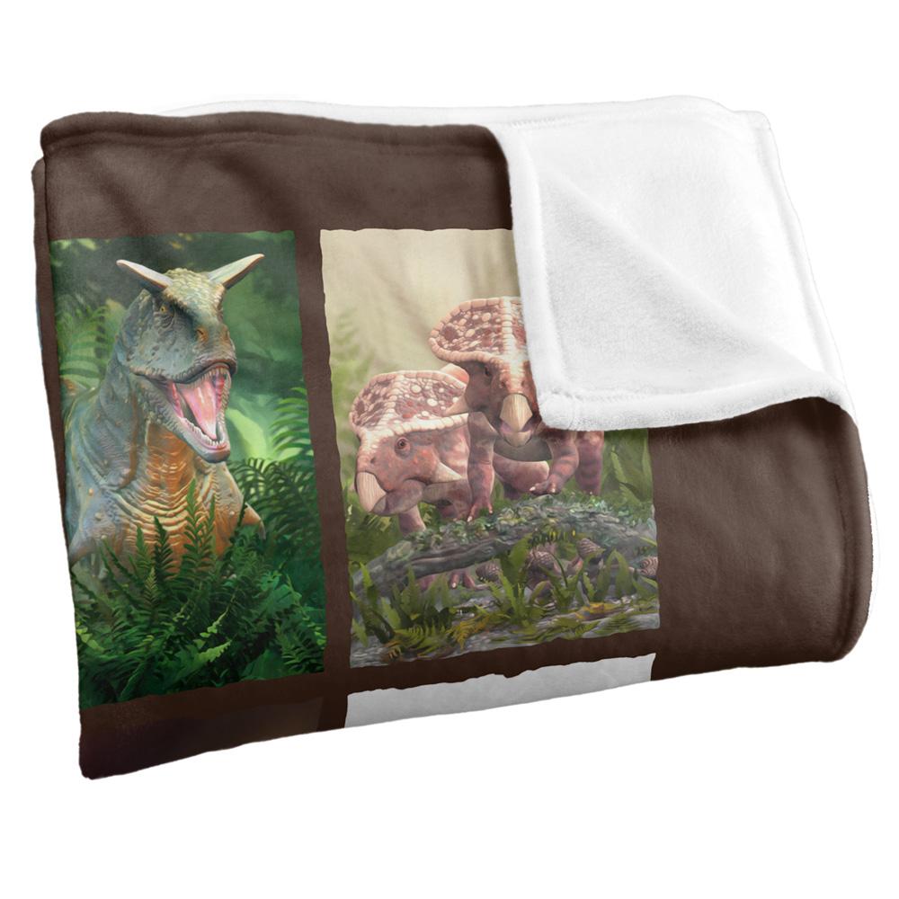 Multicoloured - Back - Royce McClure Silky Dino Mosaic Supersoft Blanket