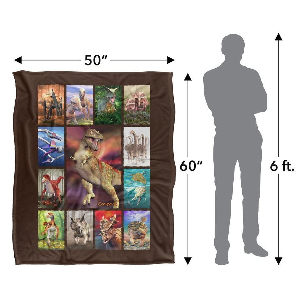 Multicoloured - Lifestyle - Royce McClure Silky Dino Mosaic Supersoft Blanket