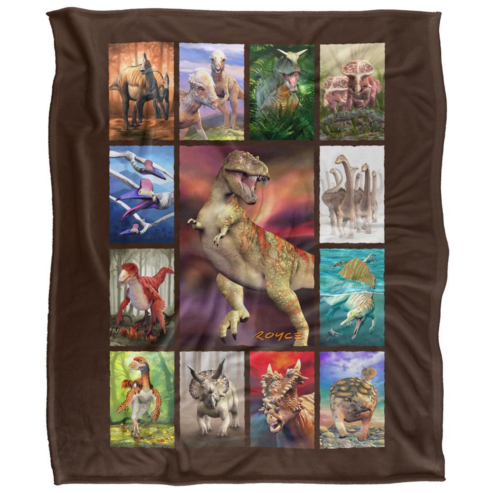 Multicoloured - Front - Royce McClure Silky Dino Mosaic Supersoft Blanket
