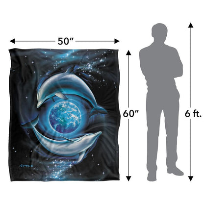 Multicoloured - Lifestyle - Royce McClure Silky Dolphin Planet Supersoft Blanket