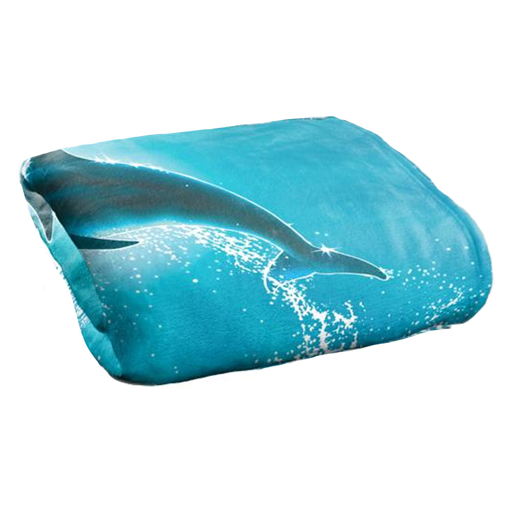 Blue-Grey - Side - Royce McClure Silky Dolphin Sun Supersoft Blanket