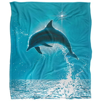 Blue-Grey - Front - Royce McClure Silky Dolphin Sun Supersoft Blanket