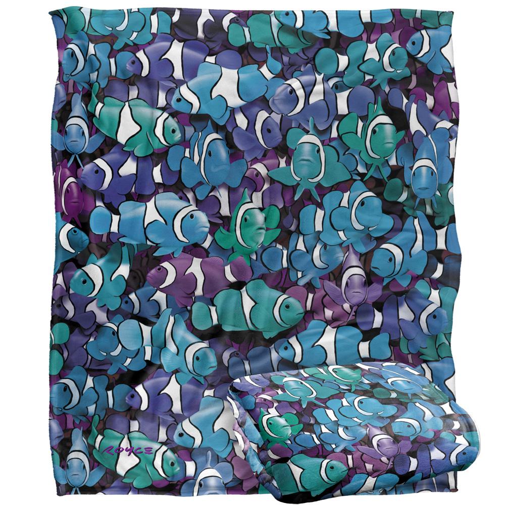 Multicoloured - Back - Royce McClure Grape Clown Fish Silky Supersoft Blanket