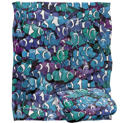 Multicoloured - Back - Royce McClure Grape Clown Fish Silky Supersoft Blanket