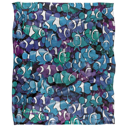 Multicoloured - Front - Royce McClure Grape Clown Fish Silky Supersoft Blanket