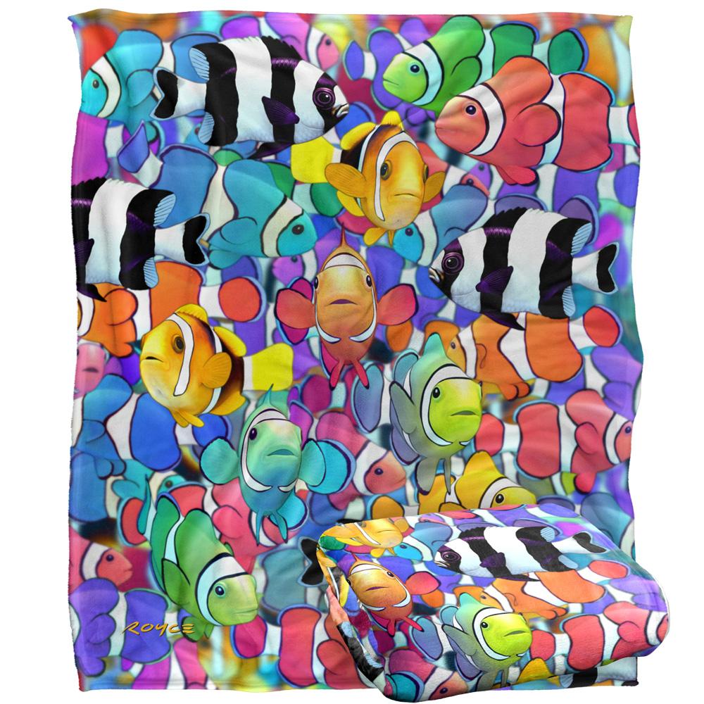 Multicoloured - Back - Royce McClure Silky Humbugs And Clownfish Supersoft Blanket