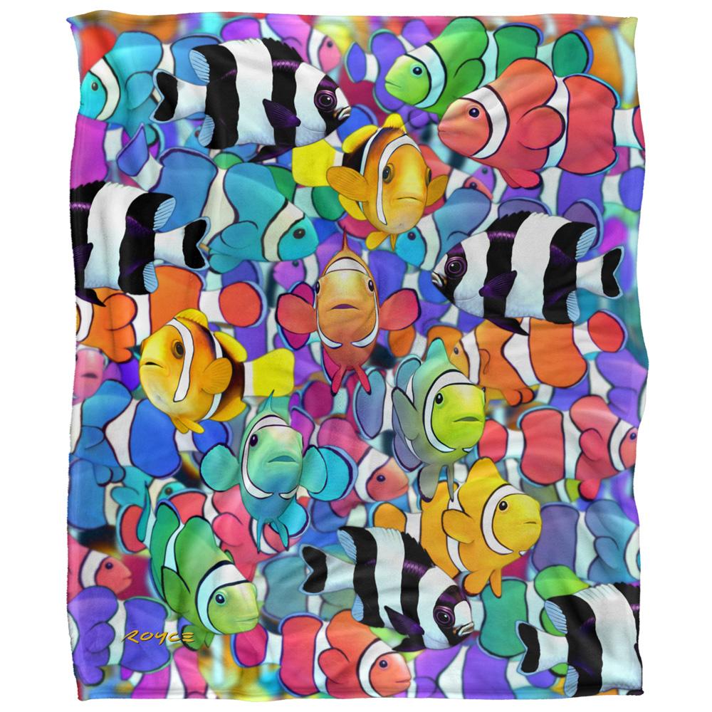 Multicoloured - Front - Royce McClure Silky Humbugs And Clownfish Supersoft Blanket