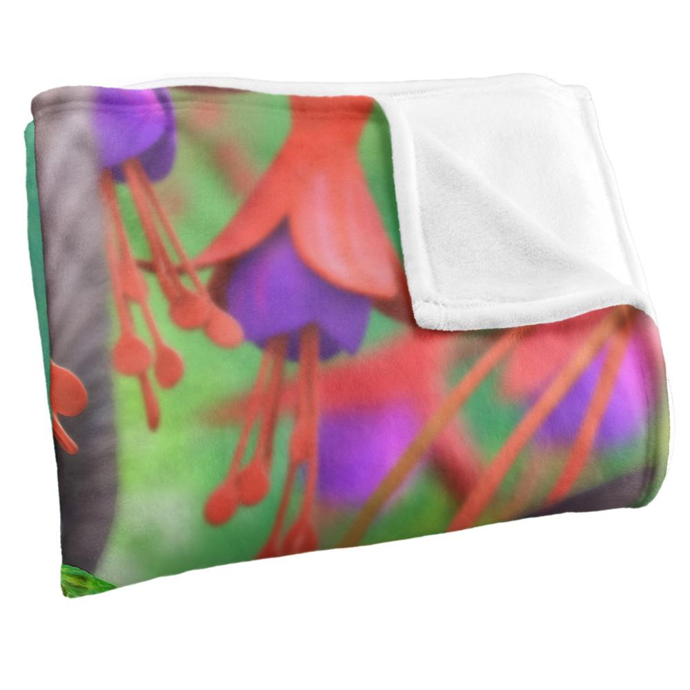 Multicoloured - Side - Royce McClure Silky Hummingbirds And Flowers Supersoft Blanket