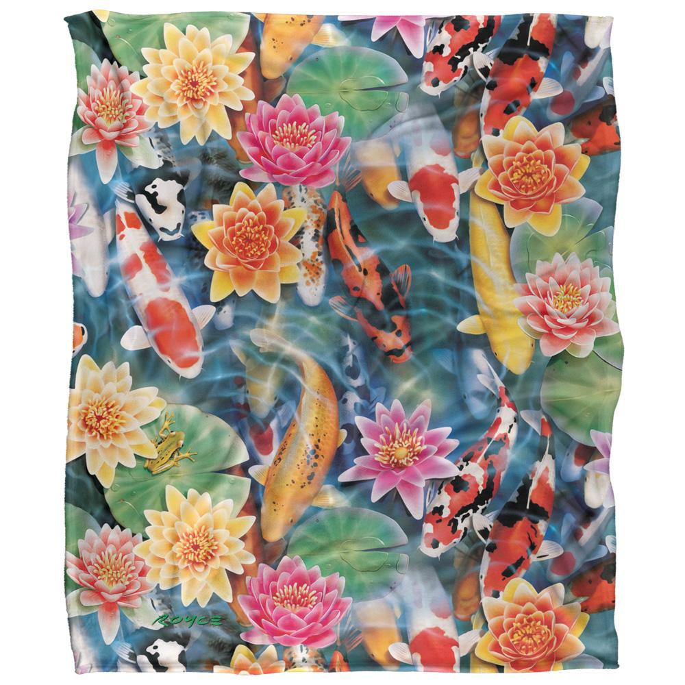 Multicoloured - Front - Royce McClure Silky Koi Fish Garden Supersoft Blanket