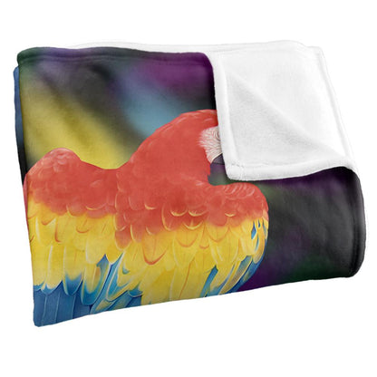 Multicoloured - Side - Royce McClure Silky Macaws Supersoft Blanket