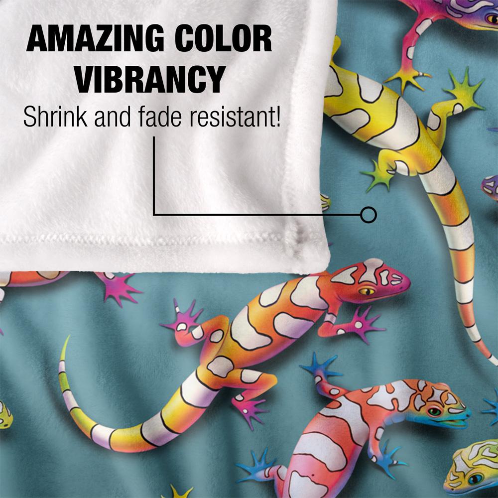 Multicoloured - Lifestyle - Royce McClure Silky Rainbow Geckos Supersoft Blanket