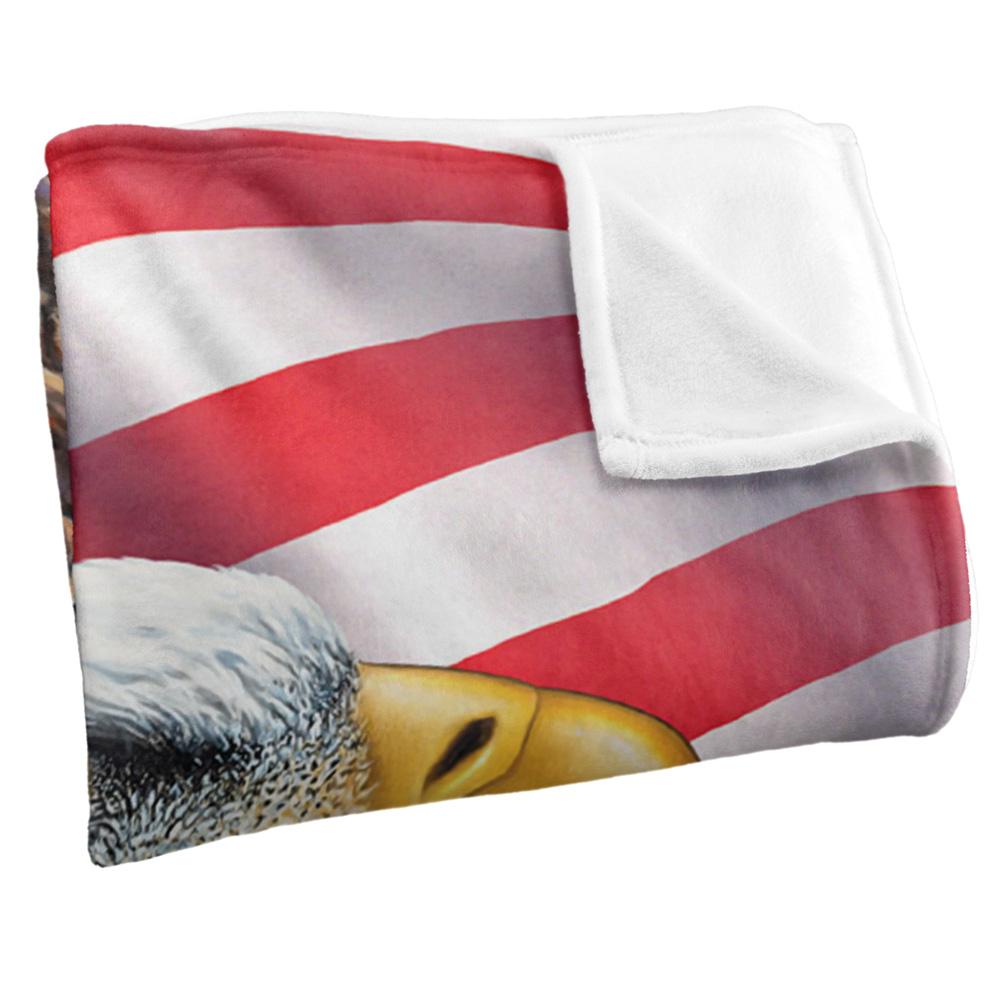 Multicoloured - Side - Royce McClure Rockets Red Glare Silky American Flag Supersoft Blanket