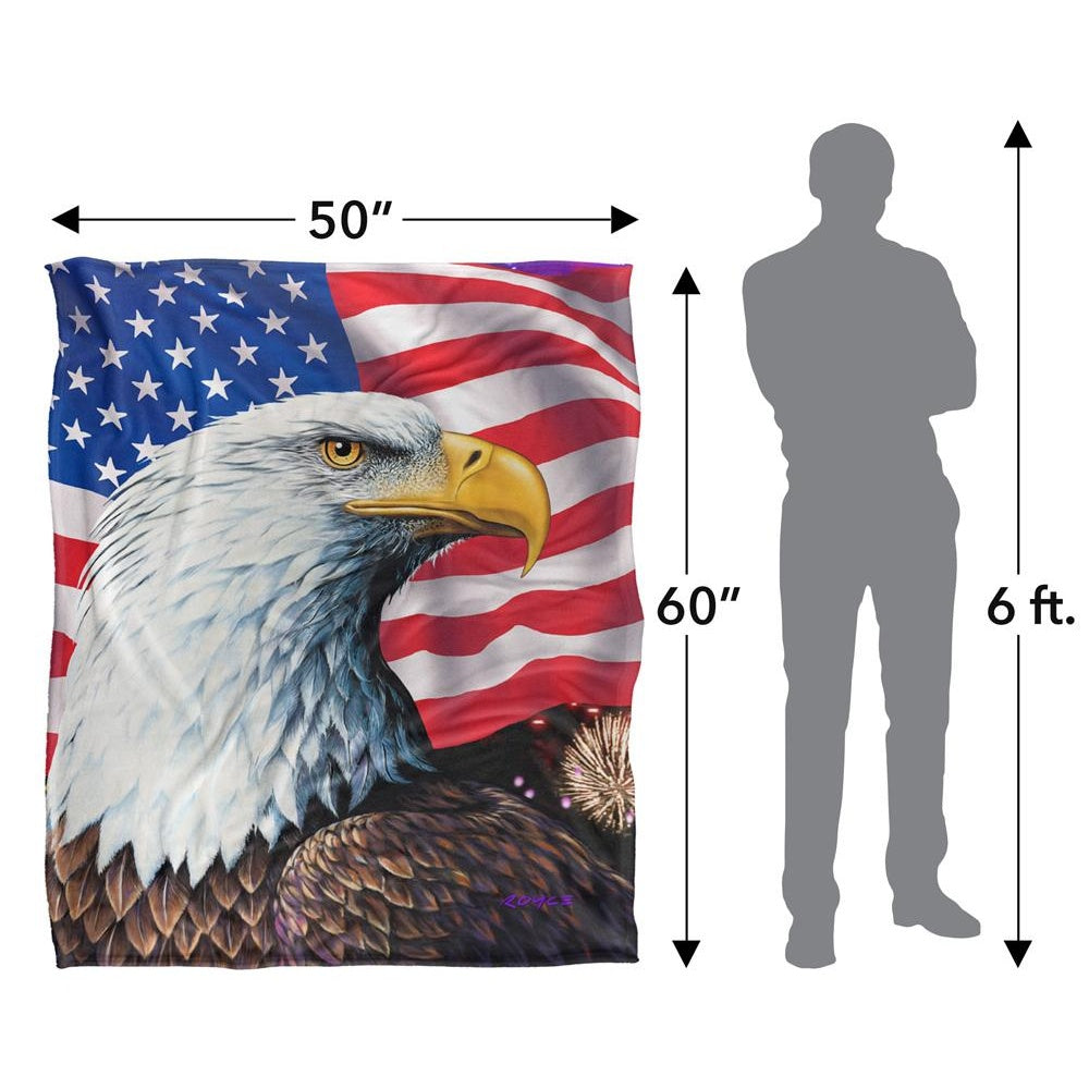 Multicoloured - Pack Shot - Royce McClure Rockets Red Glare Silky American Flag Supersoft Blanket