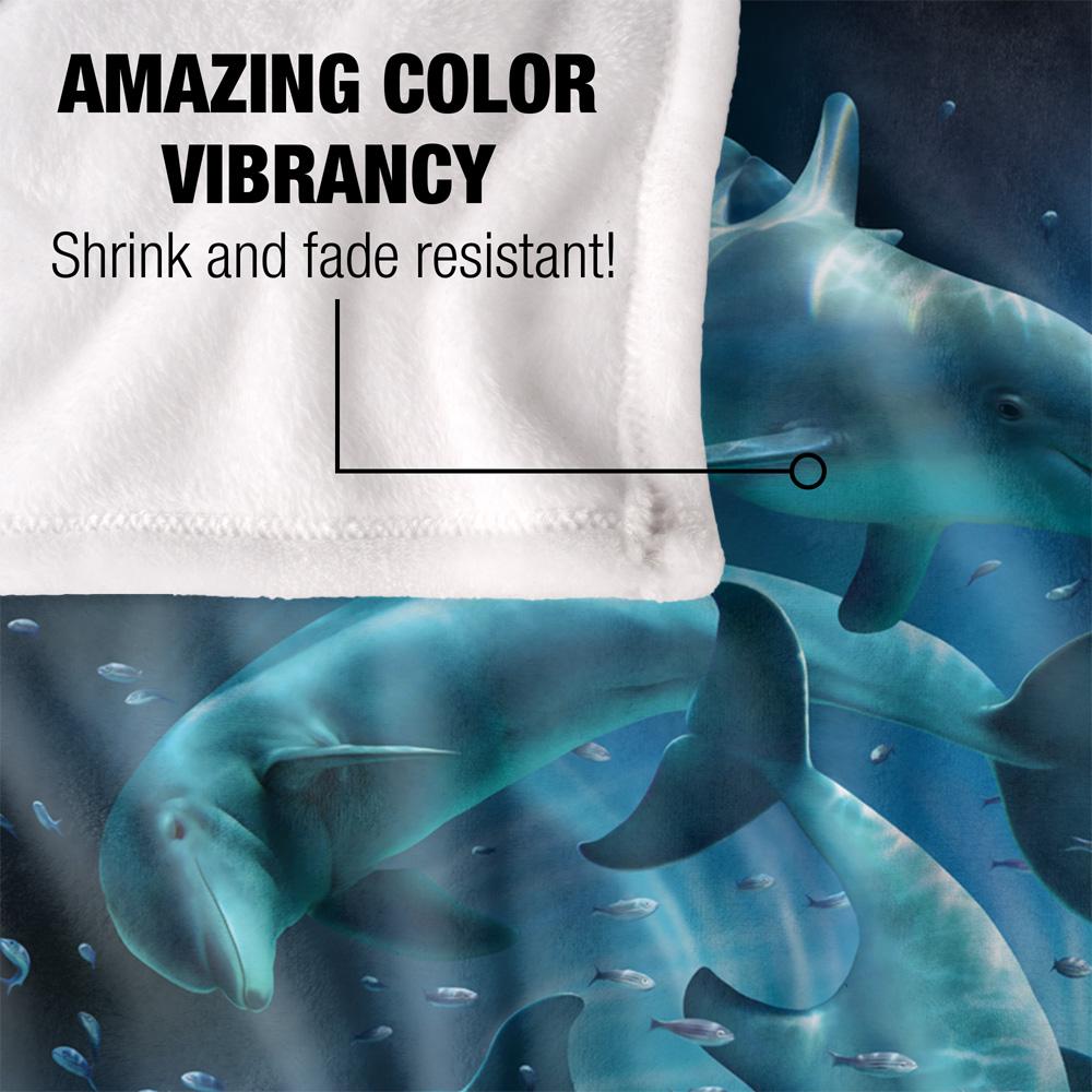 Blue-Black - Lifestyle - Royce McClure Silky Dolphin Twister Dark Water Supersoft Blanket