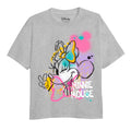 Grey Heather - Front - Disney Girls Minnie Mouse Spray Stencil T-Shirt