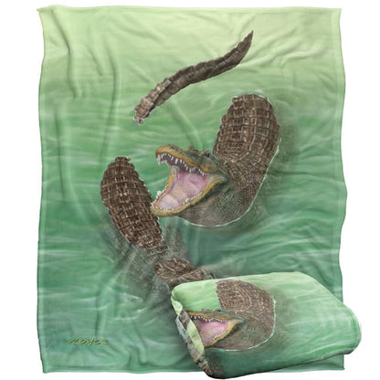 Multicoloured - Back - Royce McClure Silky Swamp Alligators Supersoft Blanket