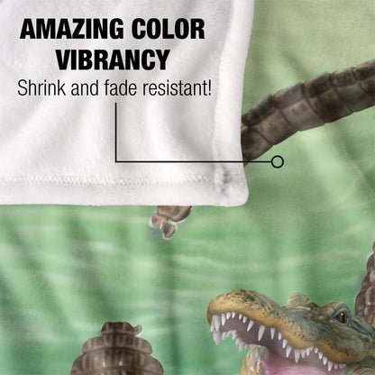 Multicoloured - Lifestyle - Royce McClure Silky Swamp Alligators Supersoft Blanket