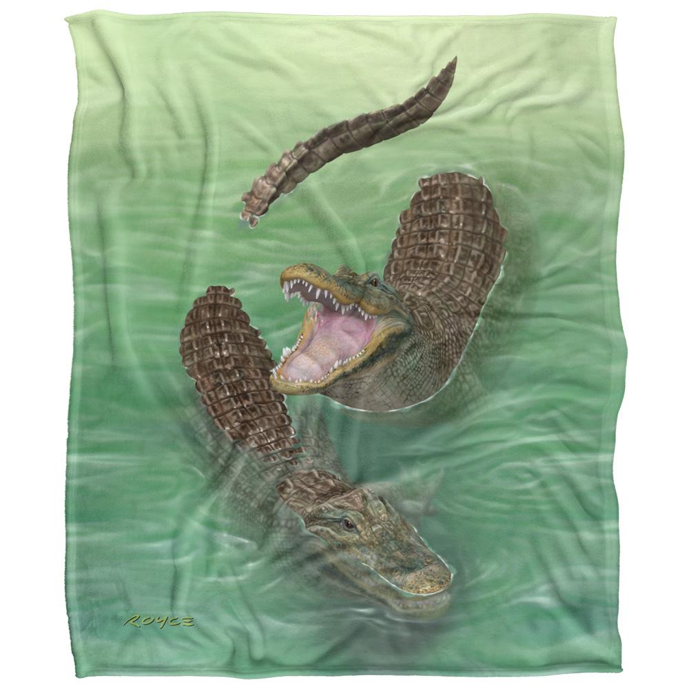 Multicoloured - Front - Royce McClure Silky Swamp Alligators Supersoft Blanket