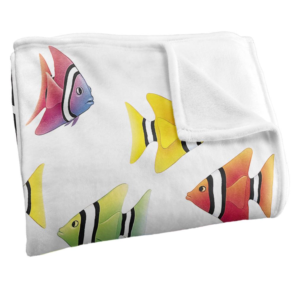 Multicoloured - Side - Royce McClure Silky Zig Zag Tropical Fish Supersoft Blanket