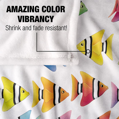 Multicoloured - Lifestyle - Royce McClure Silky Zig Zag Tropical Fish Supersoft Blanket