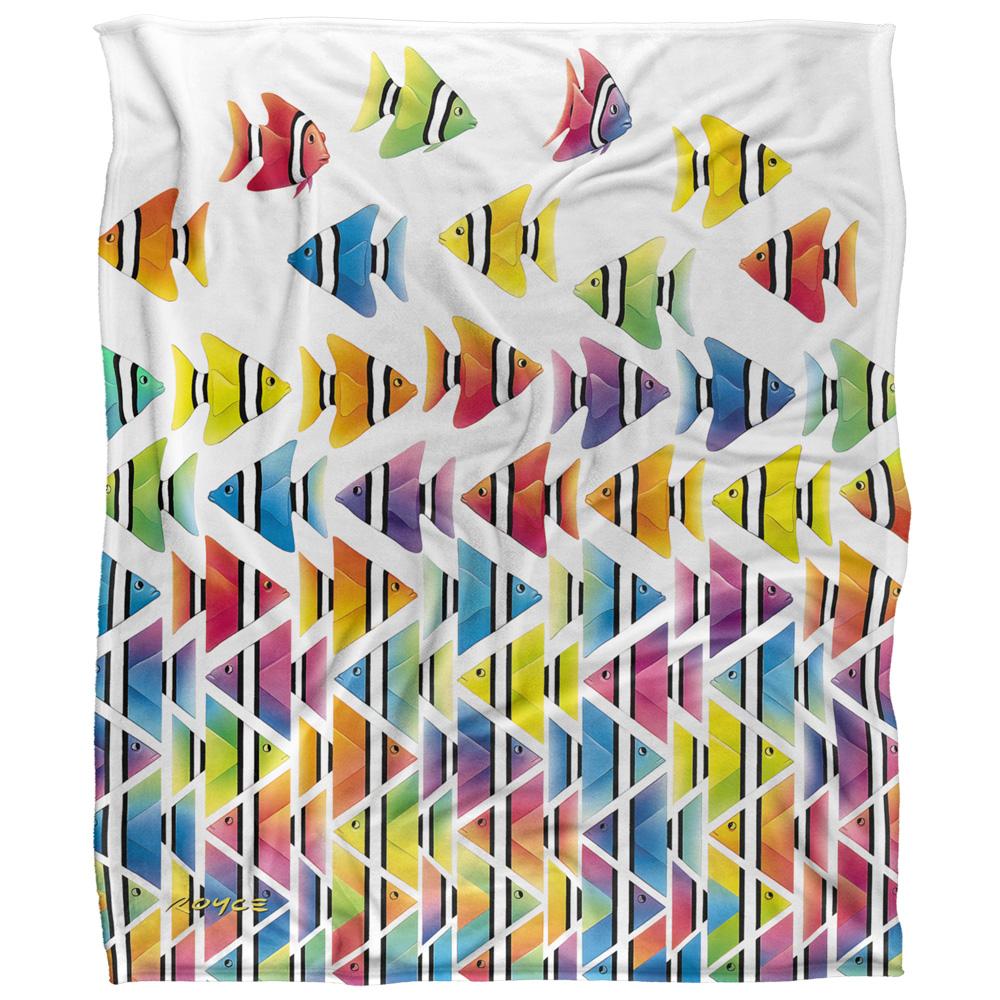 Multicoloured - Front - Royce McClure Silky Zig Zag Tropical Fish Supersoft Blanket