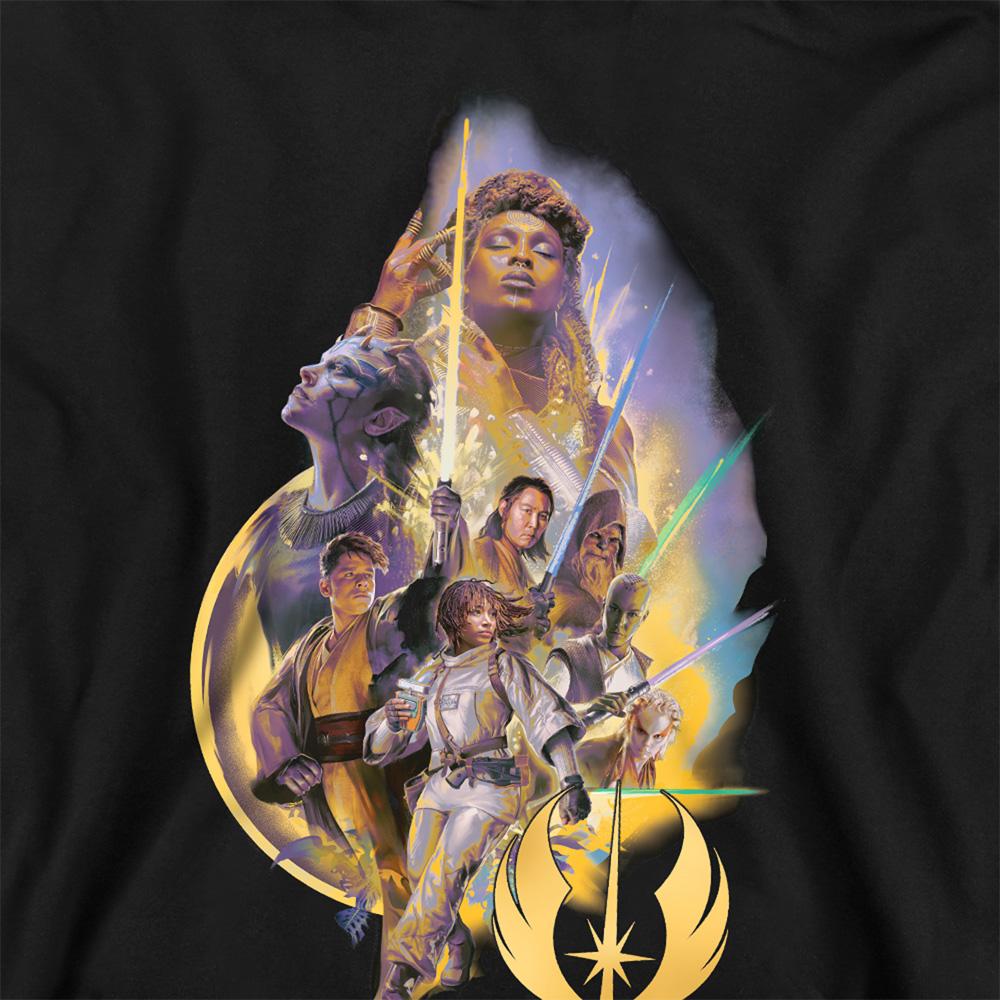 Athletic Heather - Back - Disney Star Wars Childrens-Kids The Acolyte High Republic Group Poster Hoodie