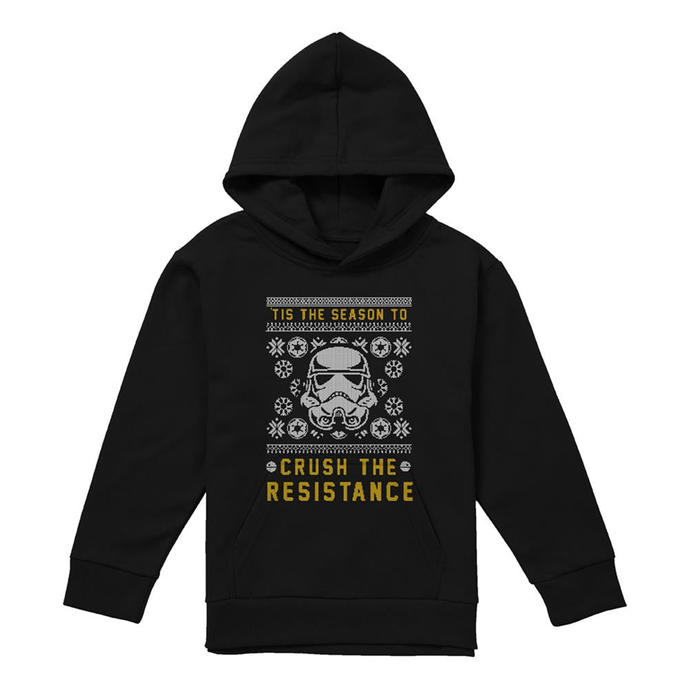 Athletic Heather - Lifestyle - Disney Star Wars Childrens-Kids Crush The Resistance This Christmas Hoodie