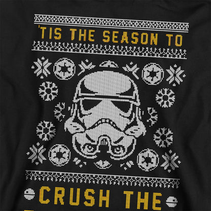 Black - Back - Disney Star Wars Childrens-Kids Crush The Resistance This Christmas Hoodie