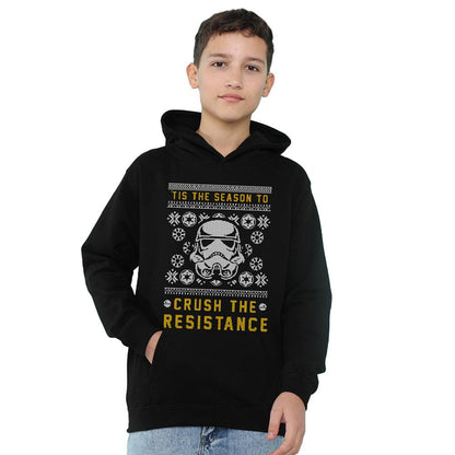 Black - Front - Disney Star Wars Childrens-Kids Crush The Resistance This Christmas Hoodie