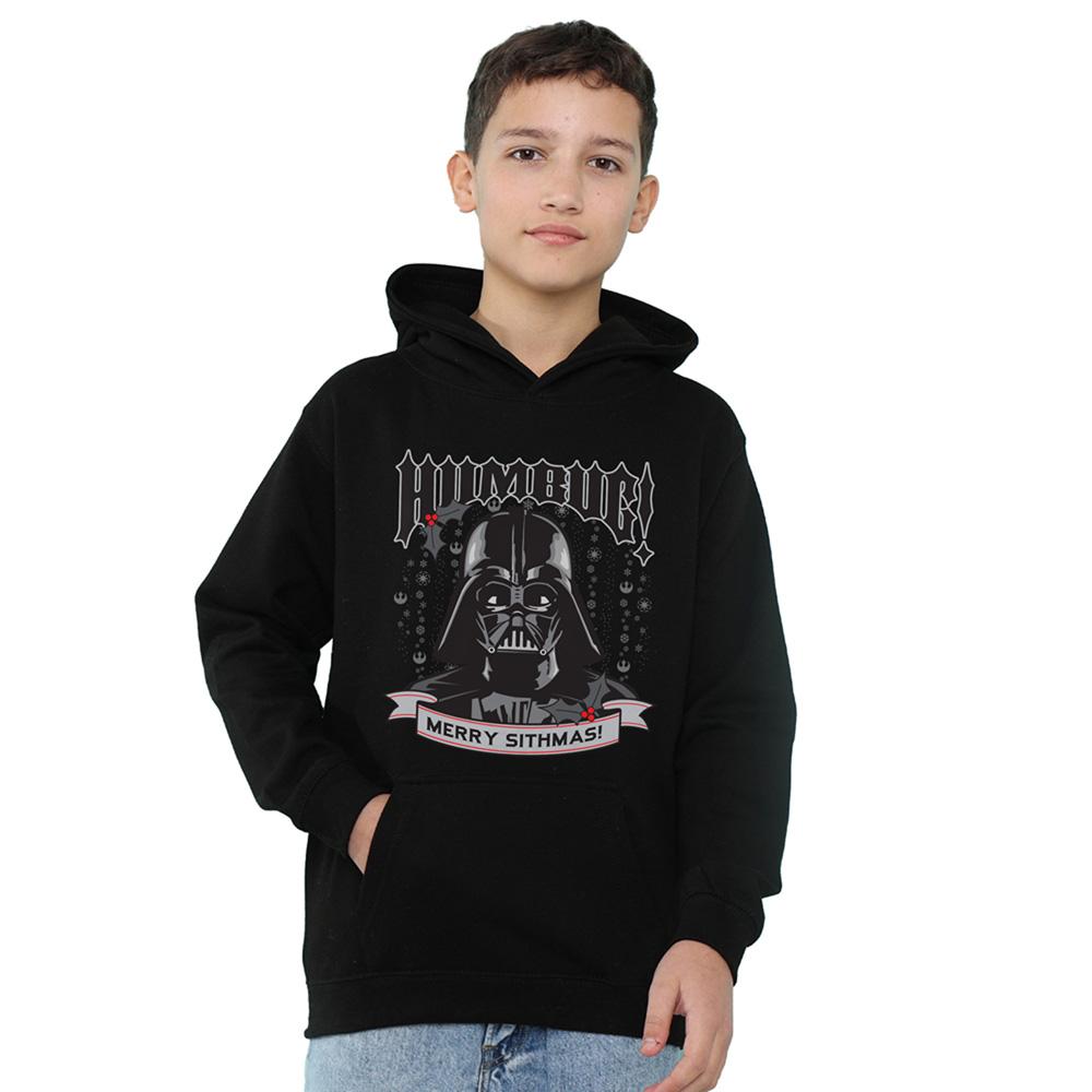 Black - Front - Disney Star Wars Childrens-Kids Humbug Merry Sithmas! Darth Vader Christmas Hoodie