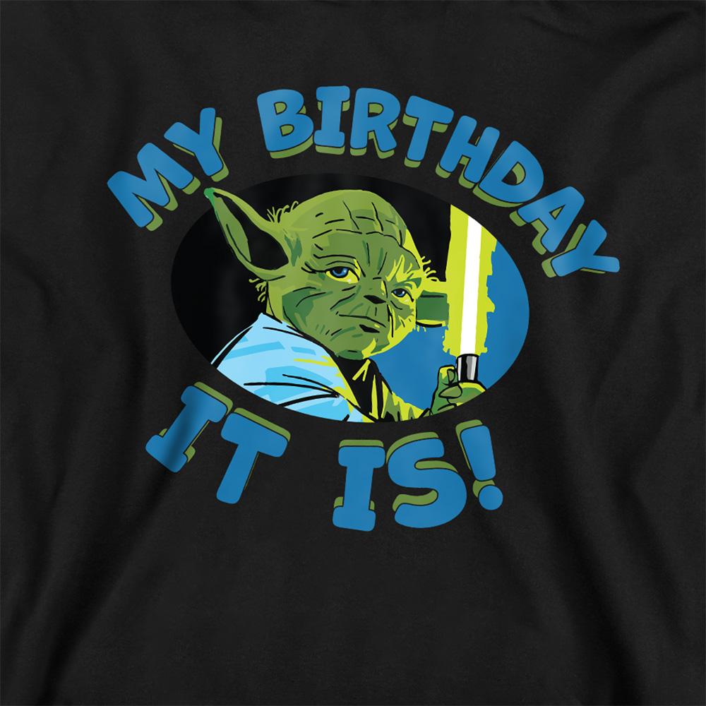 Black - Back - Disney Star Wars Childrens-Kids My Birthday It Is Hoodie